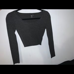 Gray Textured long sleeve shirt